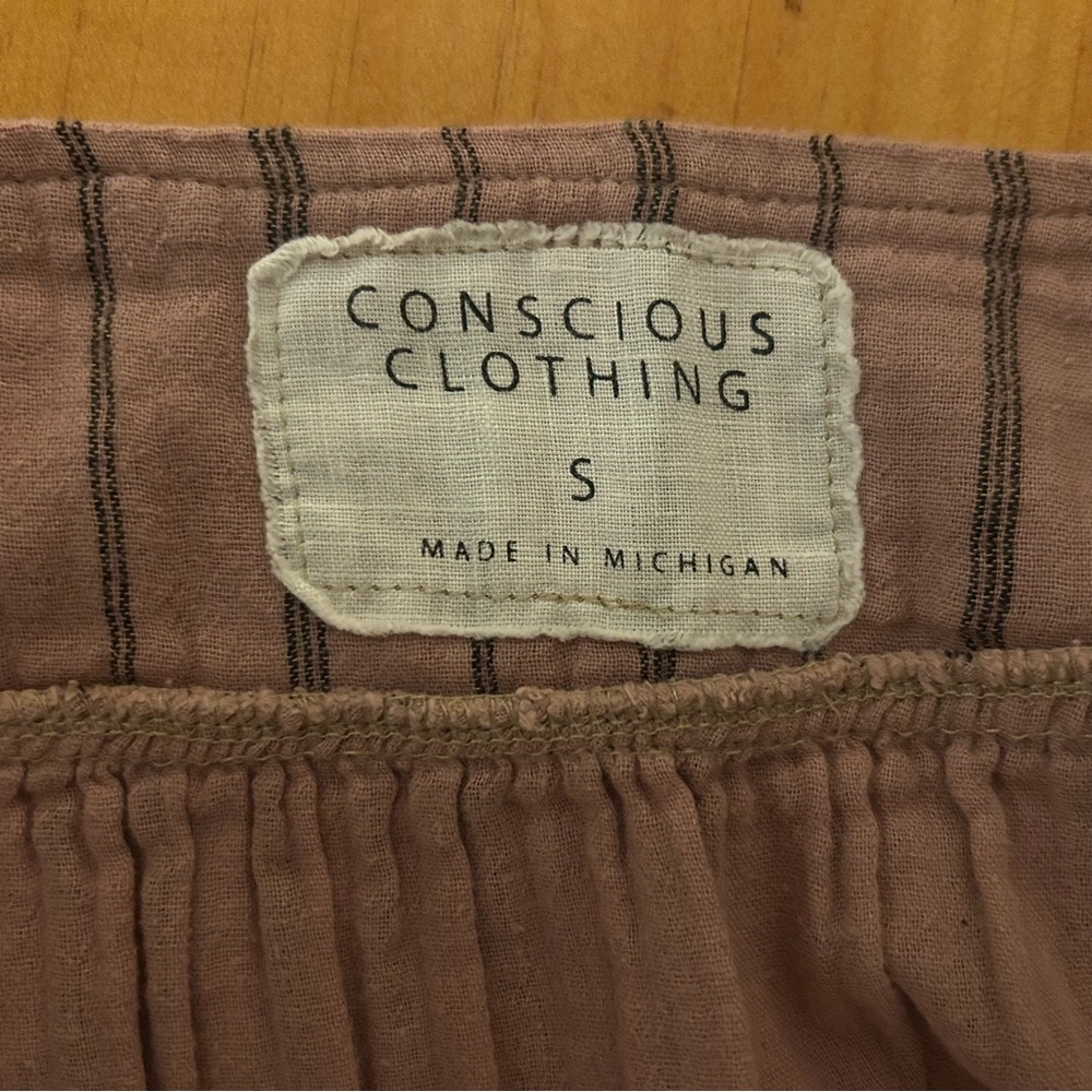 Cotton Dusty Rose Dress with Black Pinstripes - Picture 11 of 11